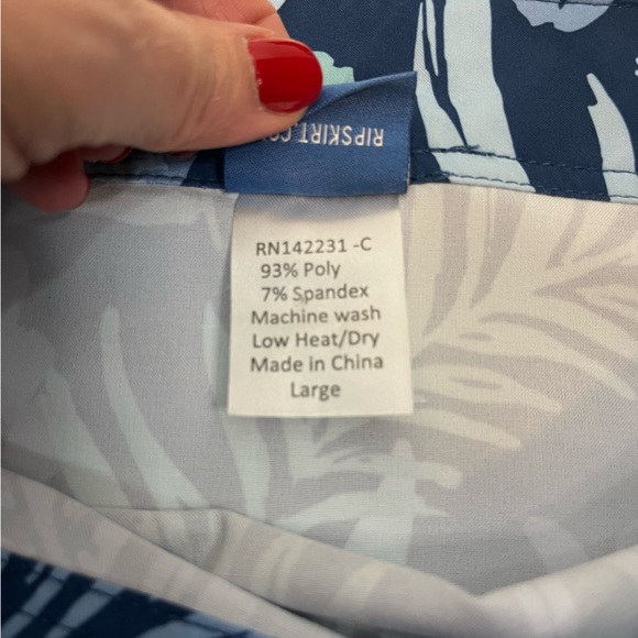 RipSkirt Hawaii Level 1 Wrap Skirt Tropical Leaf Print Navy Size Large beach - Picture 6 of 6